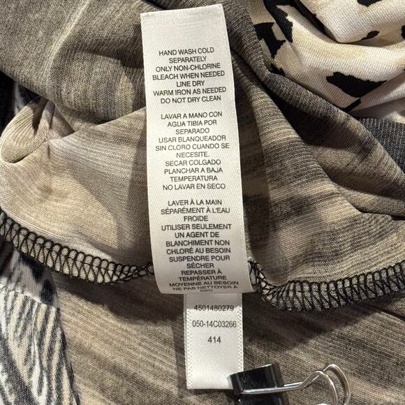 Chicos Dress Maxi Leopard Boho Empire Waist Vacation Festival Neutral 2 Large 12 - Picture 4 of 6